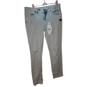 YMI Luxe Denim Light Wash Distressed Skinny Jeans  Size 11 NEW